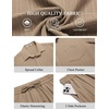 image:imageCOOFANDY Mens Summer Beach Outfits 2 Piece Short Sets Shirts and Shorts Vacation Texture Linen Sets for MenKhaki
