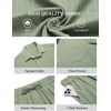 image:imageCOOFANDY Mens Summer Beach Outfits 2 Piece Short Sets Shirts and Shorts Vacation Texture Linen Sets for MenLight Green