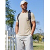 image:imageCOOFANDY Mens T Shirt Short Sleeve Crew Neck TShirt Casual Summer Classic Basic Tee Shirts02beige