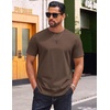 image:imageCOOFANDY Mens TShirts 100 Cotton Crewneck Short Sleeve Tees Casual Plain ShirtsBrown