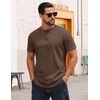 image:imageCOOFANDY Mens TShirts 100 Cotton Crewneck Short Sleeve Tees Casual Plain ShirtsBrown