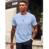 image:imageCOOFANDY Mens TShirts 100 Cotton Crewneck Short Sleeve Tees Casual Plain ShirtsClear Blue