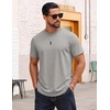 image:imageCOOFANDY Mens TShirts 100 Cotton Crewneck Short Sleeve Tees Casual Plain ShirtsLight Grey