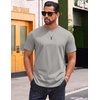 image:imageCOOFANDY Mens TShirts 100 Cotton Crewneck Short Sleeve Tees Casual Plain ShirtsLight Grey