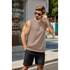 image:imageCOOFANDY Mens Tank Top Cotton Workout Sleeveless Muscle T Shirts Casual Summer Tank ShirtsBlackKhaki2 Pcs