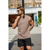 image:imageCOOFANDY Mens Tank Top Cotton Workout Sleeveless Muscle T Shirts Casual Summer Tank ShirtsBlackKhaki2 Pcs