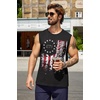 image:imageCOOFANDY Mens Tank Top Cotton Workout Sleeveless Muscle T Shirts Casual Summer Tank ShirtsFlagblack1 Pcs