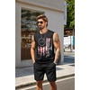 image:imageCOOFANDY Mens Tank Top Cotton Workout Sleeveless Muscle T Shirts Casual Summer Tank ShirtsFlagblack1 Pcs