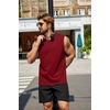 image:imageCOOFANDY Mens Tank Top Cotton Workout Sleeveless Muscle T Shirts Casual Summer Tank ShirtsFlagblackRed2 Pcs