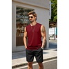 image:imageCOOFANDY Mens Tank Top Cotton Workout Sleeveless Muscle T Shirts Casual Summer Tank ShirtsFlagblackRed2 Pcs