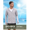 image:imageCOOFANDY Mens UPF 50 Sun Protection Hoodie Zip Up Lightweight UV Jacket Long Sleeve Sun Shirt Running Fishing Hiking OutdoorLight Grey