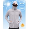 image:imageCOOFANDY Mens UPF 50 Sun Protection Hoodie Zip Up Lightweight UV Jacket Long Sleeve Sun Shirt Running Fishing Hiking OutdoorLight Grey