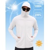 image:imageCOOFANDY Mens UPF 50 Sun Protection Hoodie Zip Up Lightweight UV Jacket Long Sleeve Sun Shirt Running Fishing Hiking OutdoorWhite