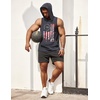 image:imageCOOFANDY Mens Workout Hooded Tank Tops Bodybuilding Muscle Cut Off T Shirt Sleeveless Gym Hoodies1flaggrey