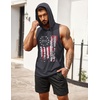 image:imageCOOFANDY Mens Workout Hooded Tank Tops Bodybuilding Muscle Cut Off T Shirt Sleeveless Gym Hoodies1flaggrey