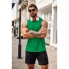 image:imageCOOFANDY Mens Workout Hooded Tank Tops Bodybuilding Muscle Cut Off T Shirt Sleeveless Gym HoodiesGreen