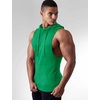 image:imageCOOFANDY Mens Workout Hooded Tank Tops Bodybuilding Muscle Cut Off T Shirt Sleeveless Gym HoodiesGreen