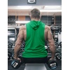 image:imageCOOFANDY Mens Workout Hooded Tank Tops Bodybuilding Muscle Cut Off T Shirt Sleeveless Gym HoodiesGreen