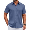 image:imageCOOFANDY Mens Button Down Shirts Short Sleeve Untucked Dress Shirt Wrinkle Free Stretch Casual Summer ShirtsCaptain Blue
