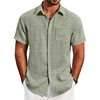image:imageCOOFANDY Mens Button Down Short Sleeve Shirt Lightweight Casual Summer Beach Shirts with PocketArmy Green