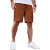 image:imageCOOFANDY Mens Casual Shorts Cotton Elastic Waist Drawstring Shorts Lightweight Summer Beach ShortsClay Brown