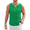 image:imageCOOFANDY Mens Casual Tank Tops Knit V Neck Sleeveless T Shirts 2 Pack Summer Beach Lightweight Muscle TeeIce Green