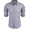 image:imageCOOFANDY Mens Dress Shirt Long Sleeve Casual Button Down Shirt Wrinkle Free Formal Business ShirtsLight Grey