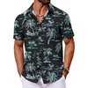 image:imageCOOFANDY Mens Hawaiian Shirt Short Sleeve Button Down Shirts Tropical Floral Summer Beach ShirtsBlack  Coconut Tree
