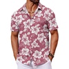 image:imageCOOFANDY Mens Hawaiian Shirt Short Sleeve Button Down Shirts Tropical Floral Summer Beach ShirtsDusty Pink  White Floral