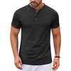 image:imageCOOFANDY Mens Henley Shirts Short Sleeve Casual Stylish Tshirt Lightweight Summer Basic Tee TopsBlack