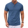 image:imageCOOFANDY Mens Henley Shirts Short Sleeve Casual Stylish Tshirt Lightweight Summer Basic Tee TopsBlue