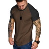 image:imageCOOFANDY Mens Muscle TShirt Pleated Raglan Sleeve Bodybuilding Gym Tee Short Sleeve Fashion Workout Shirts Hipster ShirtPattern3 Brown  Black
