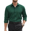 image:imageCOOFANDY Mens Stretch Dress Shirts Long Sleeve Button Down Shirt Regular Fit Formal Business ShirtsDark Green