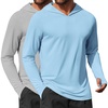image:imageCOOFANDY Mens UPF 50 Hoodie Shirts Long Sleeve Rash Guard Sun Protection Fishing Shirts Lightweight Quick Dry Hoodies2 Packlight Bluegray