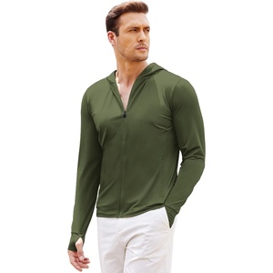 image:imageCOOFANDY FullZip Mens Lightweight Hoodie UPF 50  Breathable Sun Protection Jacket with Pockets for Golf Fishing HikingArmy Green