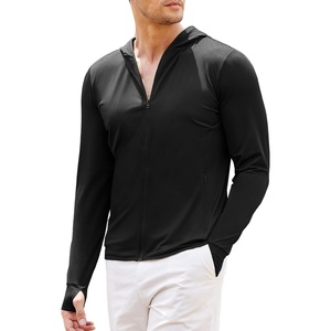 image:imageCOOFANDY FullZip Mens Lightweight Hoodie UPF 50  Breathable Sun Protection Jacket with Pockets for Golf Fishing HikingBlack
