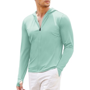 image:imageCOOFANDY FullZip Mens Lightweight Hoodie UPF 50  Breathable Sun Protection Jacket with Pockets for Golf Fishing HikingLight Green