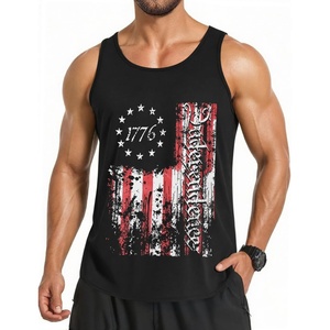 image:imageCOOFANDY Mens 3 Pack Quick Dry Workout Tank Top Gym Muscle Tee Fitness Bodybuilding Sleeveless T ShirtFlagblack1 Pack