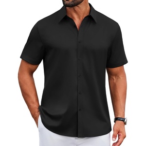 image:imageCOOFANDY Mens Button Down Shirts Short Sleeve Untucked Dress Shirt Wrinkle Free Stretch Casual Summer ShirtsBlack