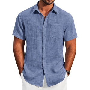 image:imageCOOFANDY Mens Button Down Short Sleeve Shirt Lightweight Casual Summer Beach Shirts with PocketNavy