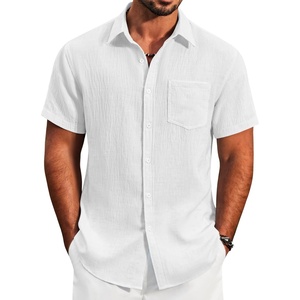 image:imageCOOFANDY Mens Button Down Short Sleeve Shirt Lightweight Casual Summer Beach Shirts with PocketWhite