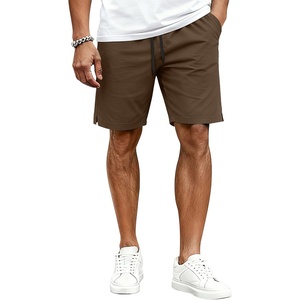 image:imageCOOFANDY Mens Casual Shorts Cotton Drawstring Elastic Waist Lightweight 9 Chino Golf Shorts Summer Beach ShortsBrown