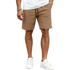 image:imageCOOFANDY Mens Casual Shorts Cotton Drawstring Elastic Waist Lightweight 9 Chino Golf Shorts Summer Beach ShortsDark Khaki
