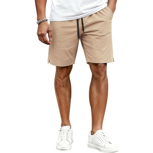 image:imageCOOFANDY Mens Casual Shorts Cotton Drawstring Elastic Waist Lightweight 9 Chino Golf Shorts Summer Beach ShortsKhaki