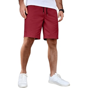 image:imageCOOFANDY Mens Casual Shorts Cotton Elastic Waist Drawstring Shorts Lightweight Summer Beach ShortsDark Red
