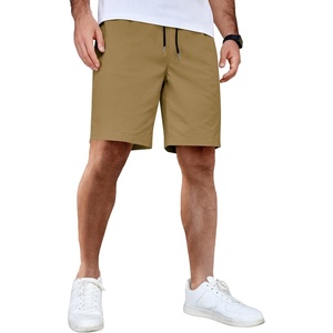 image:imageCOOFANDY Mens Casual Shorts Cotton Elastic Waist Drawstring Shorts Lightweight Summer Beach ShortsLight Brown