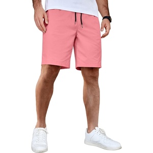 image:imageCOOFANDY Mens Casual Shorts Cotton Elastic Waist Drawstring Shorts Lightweight Summer Beach ShortsPink
