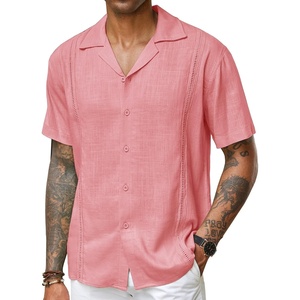 image:imageCOOFANDY Mens Cuban Guayabera Shirt Short Sleeve Button Down Shirts Casual Summer Beach Linen Shirts