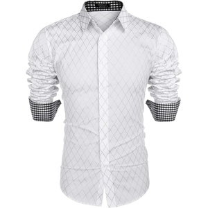 image:imageCOOFANDY Mens Dress Shirt Long Sleeve Casual Button Down Shirt Wrinkle Free Formal Business Shirts01white