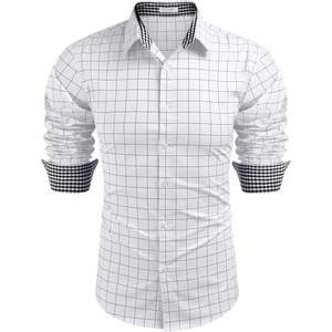 image:imageCOOFANDY Mens Dress Shirt Long Sleeve Casual Button Down Shirt Wrinkle Free Formal Business Shirts02white